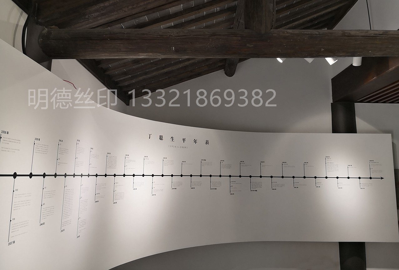 美術(shù)館弧形墻面絲印